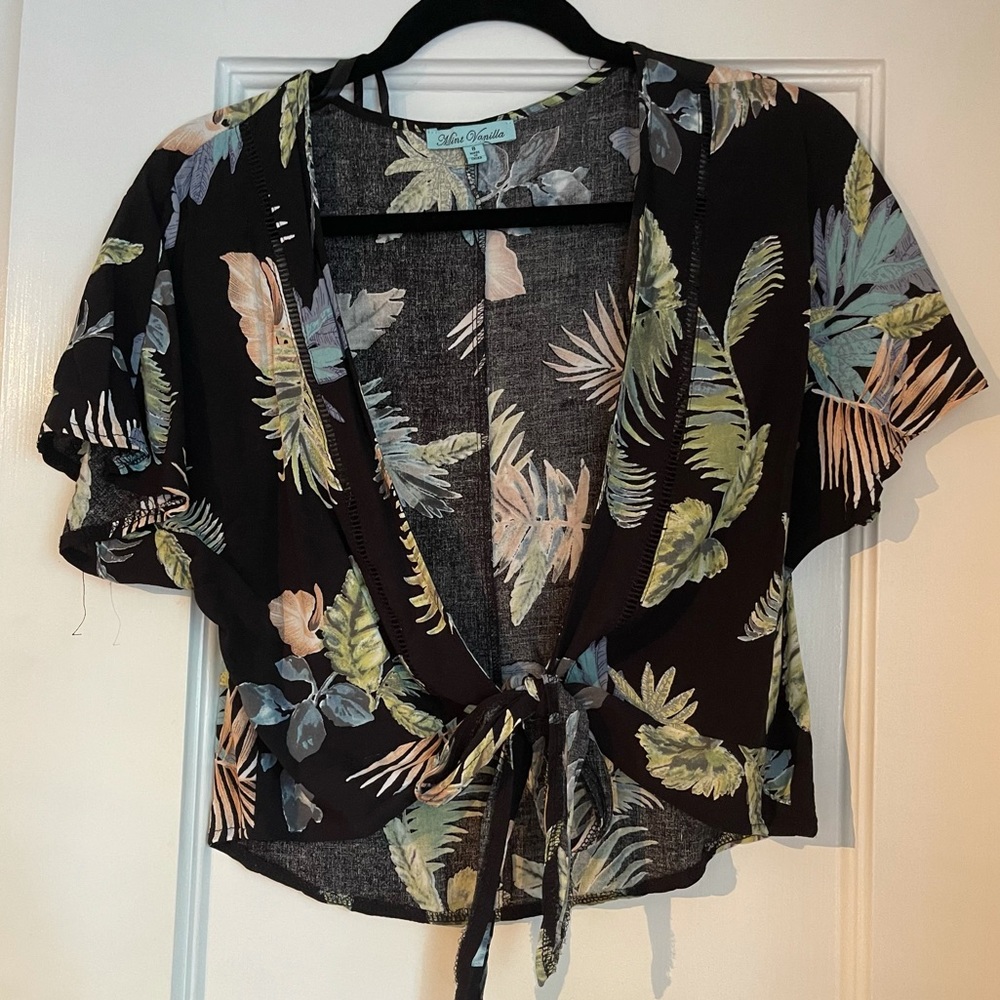 LF Floral Wrap Top